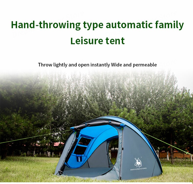 Cheap Goat Tents HUI LINGYANG outdoor waterproof throw tent automatic tents throwing pop up  camping hiking tent large family tents Tents 